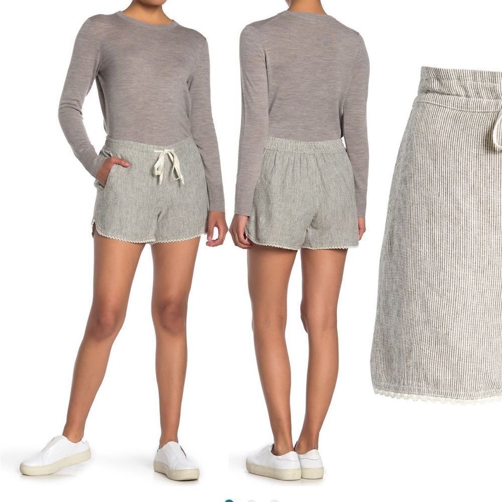 Caslon Women linen blend drawstring shorts size M  , NWT